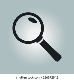 Icon of loupe. Search button .Magnifying glass. Flat design style. Vector EPS10.