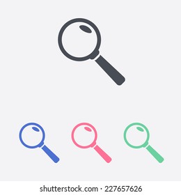 Icon of loupe. Search button .Magnifying glass. Flat design style. Vector EPS10.