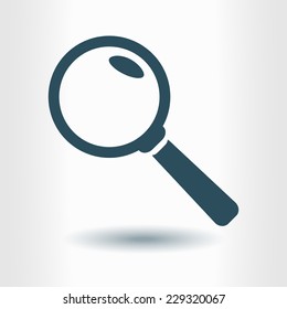 Icon of loupe. Search button .Magnifying glass. Flat design style. Vector EPS10.