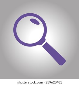 Icon of loupe. Search button. Magnifying glass. Flat design style. Vector EPS10.