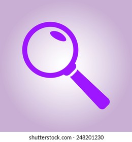 Icon of loupe. Search button .Magnifying glass. Flat design style. Vector EPS10.