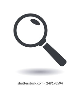 Icon of loupe. Search button .Magnifying glass. Flat design style. Vector EPS10.