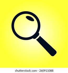 Icon of loupe. Search button .Magnifying glass. Flat design style. Vector EPS10.