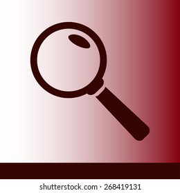 Icon of loupe. Search button .Magnifying glass. Flat design style. Vector EPS10.