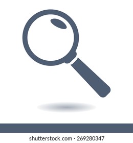 Icon of loupe. Search button .Magnifying glass. Flat design style. Vector EPS10.