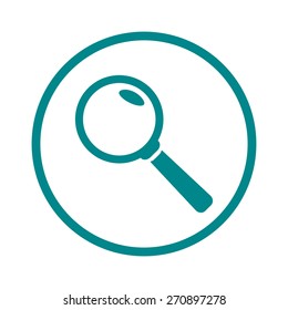 Icon of loupe. Search button .Magnifying glass. Flat design style. Vector EPS10.