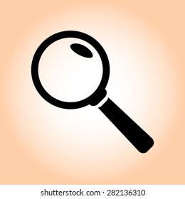Icon of loupe. Search button .Magnifying glass. Flat design style. Vector EPS10.
