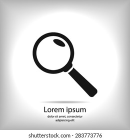 Icon of loupe. Search button .Magnifying glass. Flat design style. Vector EPS10.
