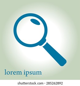 Icon of loupe. Search button .Magnifying glass. Flat design style. Vector EPS10.