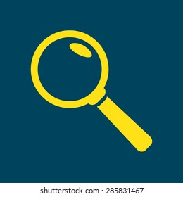 Icon of loupe. Search button .Magnifying glass. Flat design style. Vector EPS10.