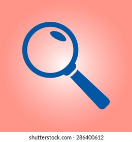 Icon of loupe. Search button .Magnifying glass. Flat design style. Vector EPS10.