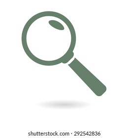 Icon of loupe. Search button .Magnifying glass. Flat design style. Vector EPS10.