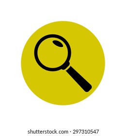 Icon of loupe. Search button .Magnifying glass. Flat design style. Vector EPS10.