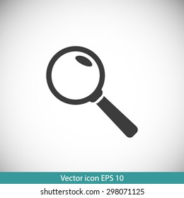 Icon of loupe. Search button .Magnifying glass. Flat design style. Vector EPS10.
