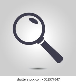 Icon of loupe. Search button .Magnifying glass. Flat design style. Vector EPS10.