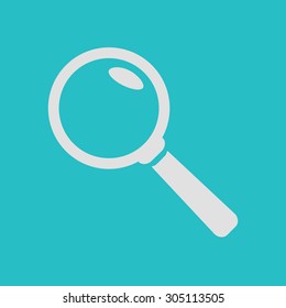 Icon of loupe. Search button. Magnifying glass. Flat design style. Vector EPS10.