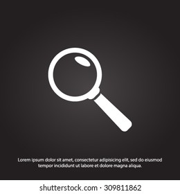 Icon of loupe. Search button .Magnifying glass. Flat design style. Vector EPS10.