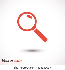 Icon of loupe. Search button .Magnifying glass. Flat design style. Vector EPS10.