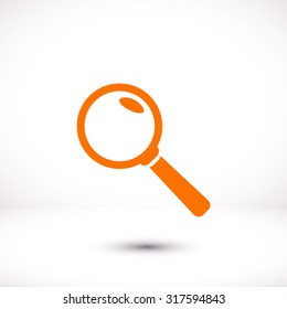 Icon of loupe. Search button .Magnifying glass. Flat design style. Vector EPS10.