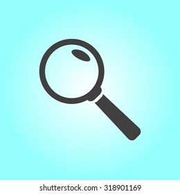 Icon of loupe. Search button .Magnifying glass. Flat design style. Vector EPS10.