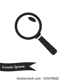 Icon of loupe. Search button .Magnifying glass. Flat design style. Vector EPS10.