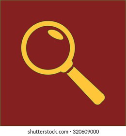 Icon of loupe. Search button. Magnifying glass. Flat design style. Vector EPS10.