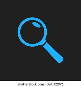 Icon of loupe. Search button .Magnifying glass. Flat design style. Vector EPS10.