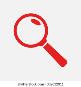 Icon of loupe. Search button .Magnifying glass. Flat design style. Vector EPS10.