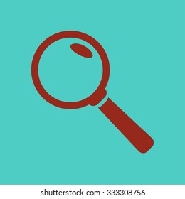 Icon of loupe. Search button .Magnifying glass. Flat design style. Vector EPS10.