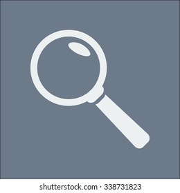 Icon of loupe. Search button .Magnifying glass. Flat design style. Vector EPS10.