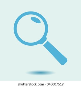 Icon of loupe. Search button .Magnifying glass. Flat design style. Vector EPS10.
