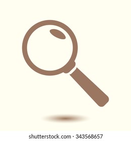 Icon of loupe. Search button .Magnifying glass. Flat design style. Vector EPS10.