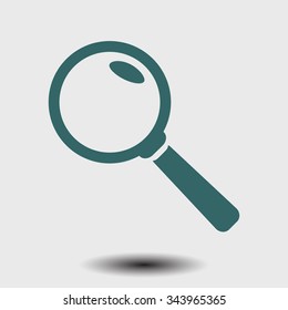 Icon of loupe. Search button .Magnifying glass. Flat design style. Vector EPS10.