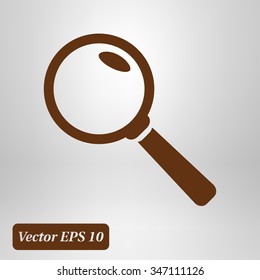 Icon of loupe. Search button .Magnifying glass. Flat design style. Vector EPS10.