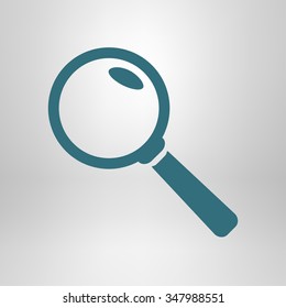 Icon of loupe. Search button .Magnifying glass. Flat design style. Vector EPS10.