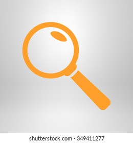 Icon of loupe. Search button .Magnifying glass. Flat design style. Vector EPS10.