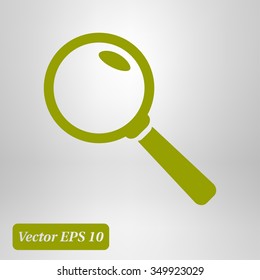 Icon of loupe. Search button .Magnifying glass. Flat design style. Vector EPS10.