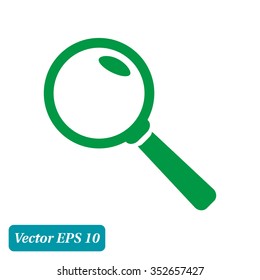 Icon of loupe. Search button .Magnifying glass. Flat design style. Vector EPS10.