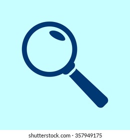 Icon of loupe. Search button .Magnifying glass. Flat design style. Vector EPS10.
