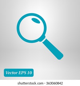 Icon of loupe. Search button .Magnifying glass. Flat design style. Vector EPS10.