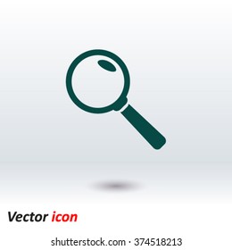 Icon of loupe. Search button .Magnifying glass. Flat design style. Vector EPS10.