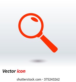 Icon of loupe. Search button .Magnifying glass. Flat design style. Vector EPS10.