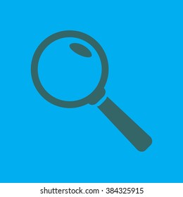 Icon of loupe. Search button .Magnifying glass. Flat design style. Vector EPS10.