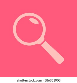 Icon of loupe. Search button .Magnifying glass. Flat design style. Vector EPS10.