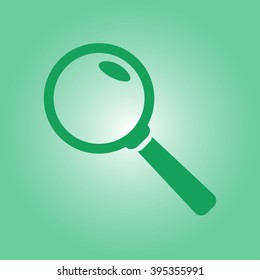Icon of loupe. Search button. Magnifying glass. Flat design style. Vector EPS10.
