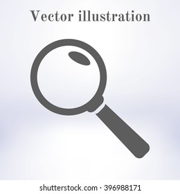 Icon of loupe. Search button .Magnifying glass. Flat design style. Vector EPS10.
