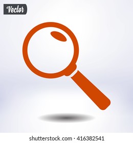 Icon of loupe. Search button .Magnifying glass. Flat design style. Vector EPS10.