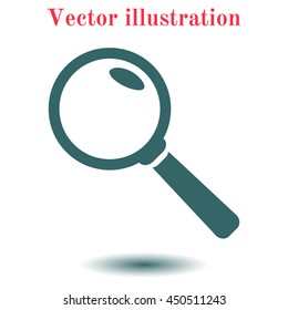 Icon of loupe. Search button .Magnifying glass. Flat design style. Vector EPS10.