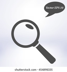 Icon of loupe. Search button .Magnifying glass. Flat design style. Vector EPS10.
