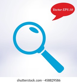 Icon of loupe. Search button .Magnifying glass. Flat design style. Vector EPS10.